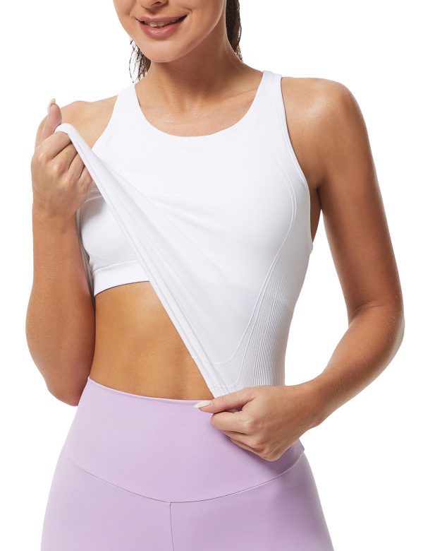 81WInpdcuOL.jpg Workout Tank Tops for Women Racerback Basic Running Tanks Seamless Muscle Athletic Yoga Tops with Built in Bra