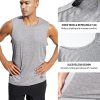 Men??s Sleeveless Tank Top Dry Fit Workout Muscle Tee Shirt for Running Athletic Gym Sports Training, Moisture Wicking