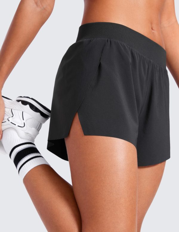 81az2rzctJL.jpg Athletic Running Shorts for Women V Split Low Waisted Lightweight Gym Workout Athletic Shorts with Liner