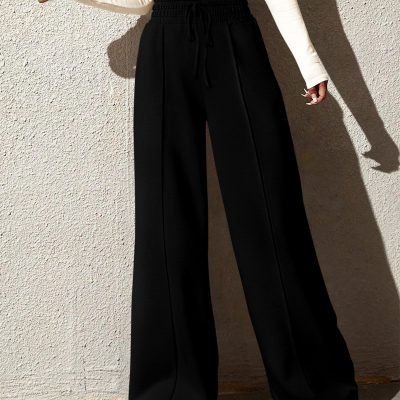 Womens Wide Leg Sweatpants Casual Loose Solid Color Pants Comfy Lounge Joggers Baggy Sweatpants Pockets