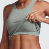 Womens Seamless Ribbed Longline High Neck Sports Bra - Racerback Padded Slim Fit Crop Tank Top with Built in Pads