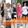 3 Pack High Waisted Biker Shorts for Women with Pockets ?C 5" Super Soft Workout Yoga Women's Novelty Shorts