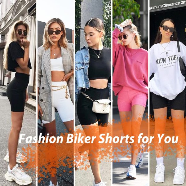 81eheXBUt8L.jpg 3 Pack High Waisted Biker Shorts for Women with Pockets ?C 5" Super Soft Workout Yoga Women's Novelty Shorts