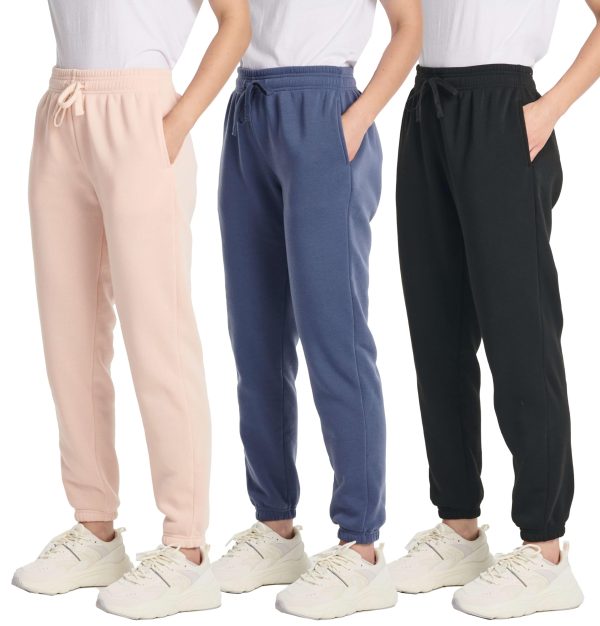 81f2Sgvqw0L.jpg 3 Pack: Women's Fleece Jogger Sweatpants (Available in Plus Size)