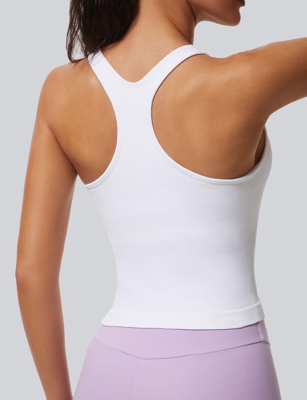 81fP3SXsJL.jpg Workout Tank Tops for Women Racerback Basic Running Tanks Seamless Muscle Athletic Yoga Tops with Built in Bra