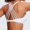 Strappy Sports Bras for Women - Criss Cross Back Wireless Padded Yoga Workout Cami Top