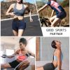 4" Women's Spandex Compression Shorts, 3 Pack Volleyball Shorts Athletic Biker Shorts for Workout Running Gym Yoga