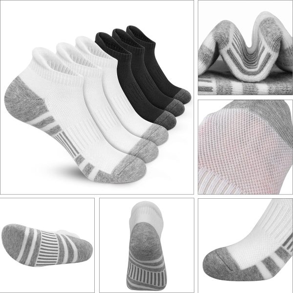 81oimoCscdL.jpg Ankle Athletic Running Socks Low Cut Sports Socks Breathable Cushioned Tab Socks for Men Women 6 Pairs