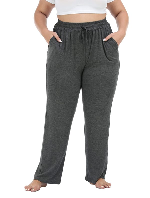 81ous2-p8YL.jpg Women's Plus Size Comfy Lounge Pants Active Yoga Sweatpants Casual Stretchy Jogger Pants with Pockets Drawstring