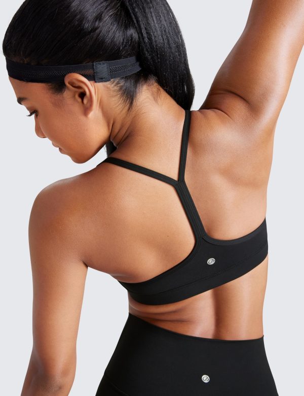 81qfL7wgfrL.jpg Butterluxe Womens Y Back Sports Bra - Padded Racerback Low Impact Spaghetti Thin Strap Workout Yoga Top