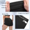 4" Women's Spandex Compression Shorts, 3 Pack Volleyball Shorts Athletic Biker Shorts for Workout Running Gym Yoga