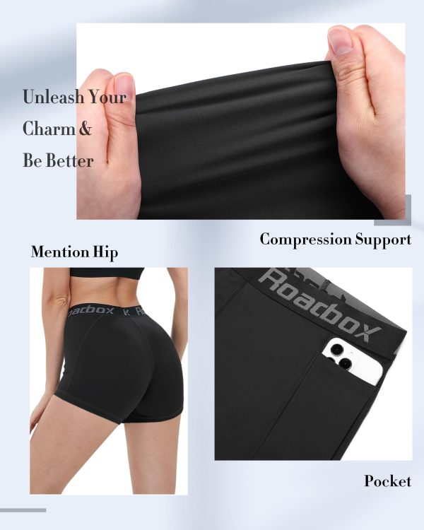 81r5bbIrDOL.jpg 4" Women's Spandex Compression Shorts, 3 Pack Volleyball Shorts Athletic Biker Shorts for Workout Running Gym Yoga