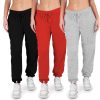 3 Pack Womens Sweatpants Comfortable Fleece Ladies Joggers