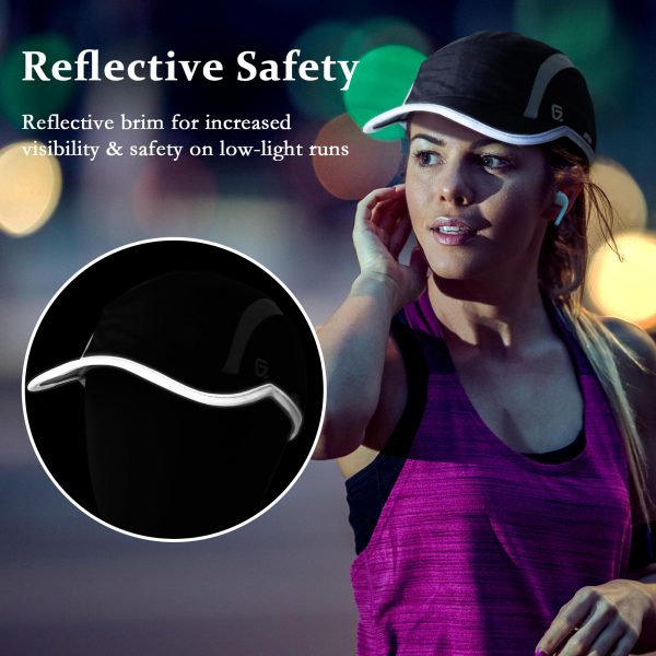 81rler6shfL.jpg 2 Pack Reflective Foldable Sports Hat UPF 50+ Sun Protection Outdoor Run Hats for Men and Women