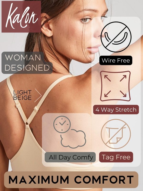 81t8mr5-aXL.jpg Women??s 4 Pack Racerback Sports Bralette Seamless Wireless Comfort Bra