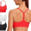 Spaghetti Strap Padded Sports Bras for Women - Y Back Yoga Workout Tops (3 Pack)
