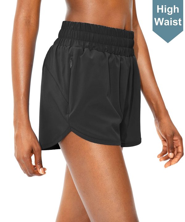 81vNPB4fAiL.jpg Women's Running Shorts with Zip Pockets High Waisted Athletic Workout Gym Shorts for Women with Liner