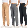 3 Pack: Women's Ribbed Lounge Jogger Cuffed Yoga SweatpantsPockets (Available in Plus)