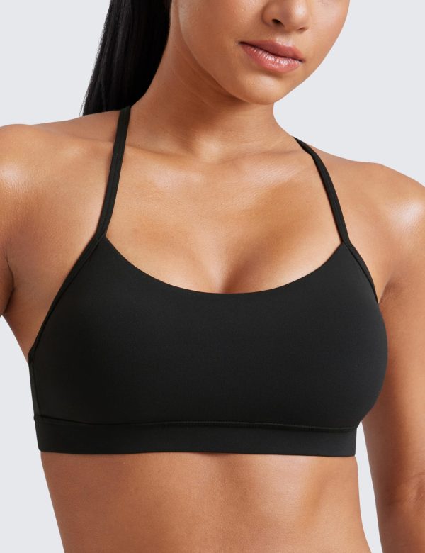 81yZ1TTrv7L.jpg Butterluxe Womens Y Back Sports Bra - Padded Racerback Low Impact Spaghetti Thin Strap Workout Yoga Top