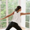 Modal Soft Sleeveless Crop Top for Women Athletic Tee Gym Workout Cropped Yoga Tank