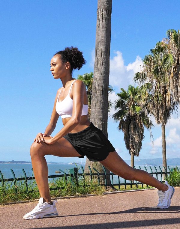91-nkbn486L.jpg Women's Running Shorts with Zip Pockets High Waisted Athletic Workout Gym Shorts for Women with Liner