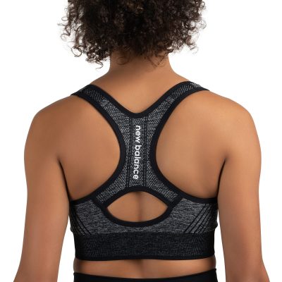 Seamless Womens Medium Impact Racerback Sports Bra - Padded Workout Yoga Top