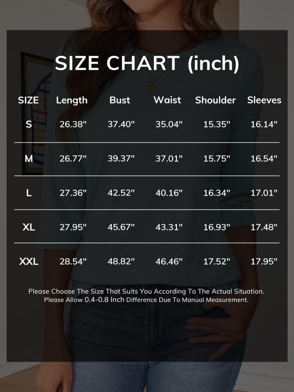 Womens 3/4 Sleeve T-Shirts Summer Tops Fall Fashion Blouses Beach Vacation Clothes Spring Tunic 2025 Trendy