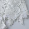 Women Sexy Hollow Out Lace Long Stand Collar Short Sleeve High Waist Elegant Dinner Dress