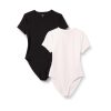 Women's Stretch Cotton Jersey Slim-Fit T-Shirt Bodysuit, Pack of 2