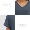 T Shirts Short Sleeve V Neck Tees for Women Fashion Tops Trendy Lightweight Casual Summer Outfits Clothes 2025 Beach