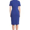 Women's Scallop Trim V-Neck and Short Sleeve Desk to Dinner Office Workwear Event Occasion Guest of