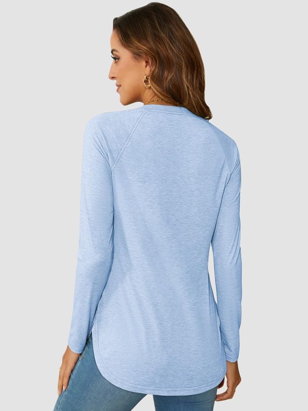 Long Sleeve Shirts for Women Fall Outfit 2025 Fashion Casual T Shirt Round Neck Basic Loose Tunic Tops