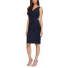 Women's Slimming Short Ruched Dress with Ruffle (Petite and Regular)