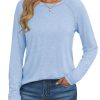 Long Sleeve Shirts for Women Fall Outfit 2025 Fashion Casual T Shirt Round Neck Basic Loose Tunic Tops