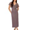 Women's Bead Flutter Sleeve Long Dress