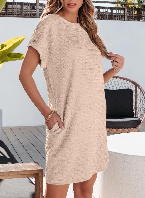 Womens Summer Dresses Fashion 2025 Short Sleeve Spring Mini Dress Casual Beach Vacation Clothes Dresses