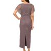 Women's Bead Flutter Sleeve Long Dress