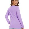 Women's Cotton Long Sleeve Shirts Crewneck Cotton Basic T-Shirt Solid Color Soft Comfy Casual Tops Tees for Women
