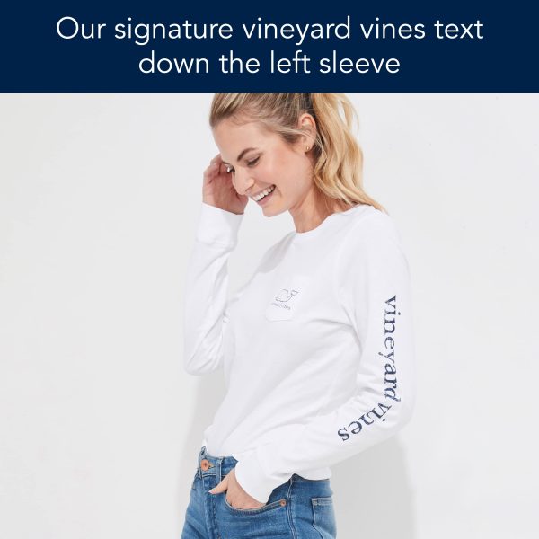 Women's Long-Sleeve Vintage Whale Pocket Tee
