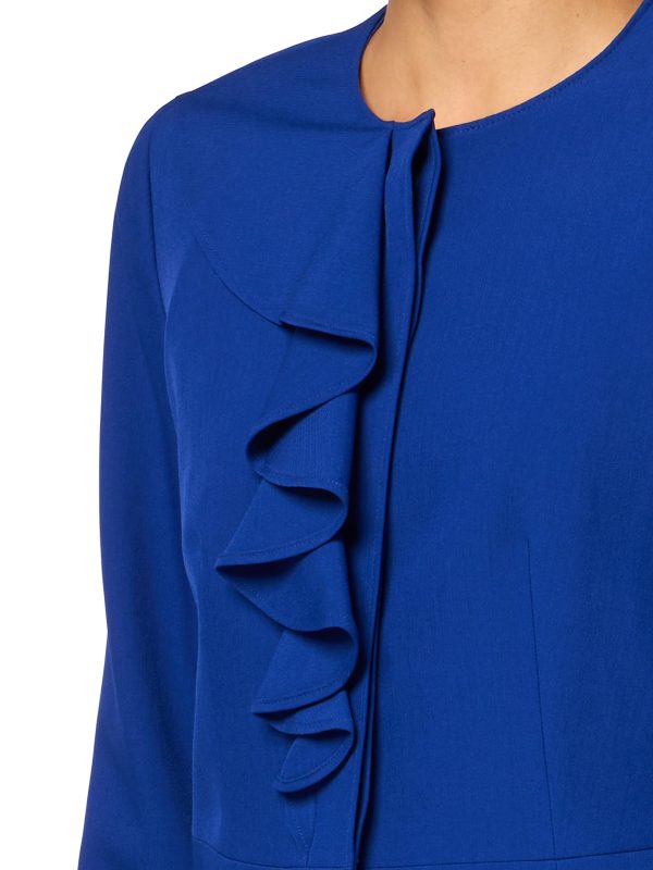 Women's Ruffle Front Blazer & Skirt, 2pc Set
