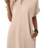 Womens Summer Dresses Fashion 2025 Short Sleeve Spring Mini Dress Casual Beach Vacation Clothes Dresses