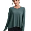 Women's Long Sleeve Workout Shirts Moisture-Wicking Loose Fit Athletic Running Yoga Tops with Thumb Hole