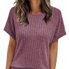 Women Shirts Summer Sweaters Regular Fit Short Sleeve Tunic Tops 2025 Dressy Casual Business Blouses