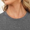 Womens Short Sleeve Tops Summer T Shirts Round Neck Causal Fashion Basic Tee