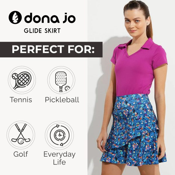 Glide Skort for Women - Athletic Golf Skirt with Shorts & Pockets - Comfortable Active Wear for Tennis or Any Sports