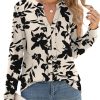 Womens Tops Dressy Casual Long Sleeve Business Shirts V Neck Pleated Work Blouses Loose Fit Fall Trendy Knit Top