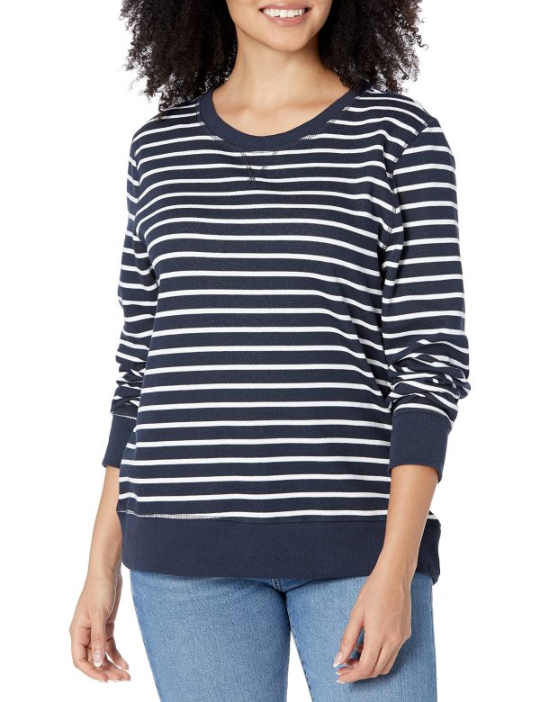 Women's French Terry Fleece Crewneck Pullover Sweatshirt (Available in Plus Size)