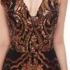 Women's V-Neck Sequins Sleeveless Lace-up Mermaid Evening Dress